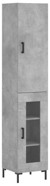 VidaXL Magas Szekrény - Betonszürke - 34,5x34x180 cm