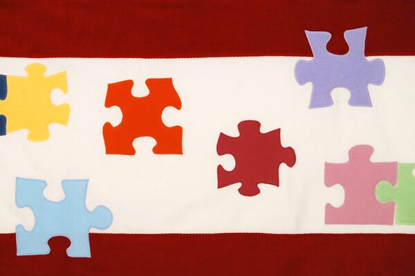 Puzzle falvédő (piros kerettel)
