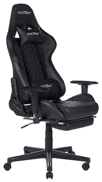 Gamer szék VICTORY Műbőr Fekete