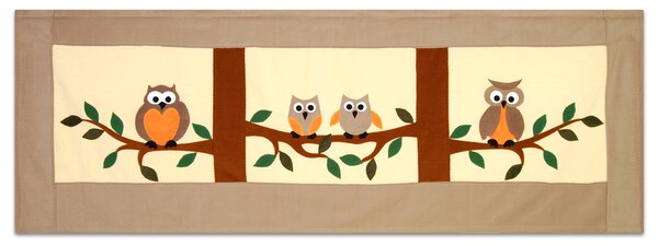 Bagoly család - gyerekszobai falvédő (drapp)