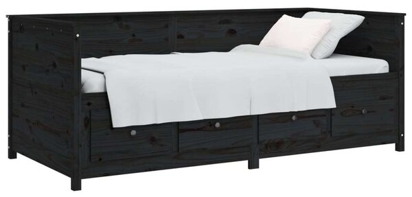 VidaXL Fekete Fenyőfa Kanapéágy - 75x190 cm