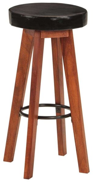 VidaXL Bárszék - 2 db - Akácfa és Bőr - 76cm