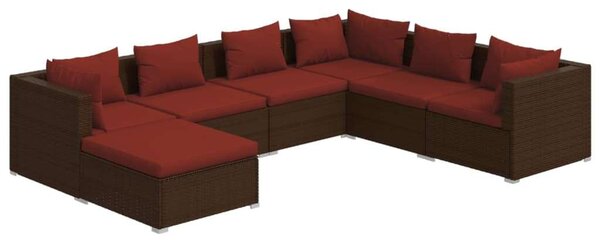 VidaXL Polyrattan Kerti Ülőgarnitúra - 7 részes - Barna
