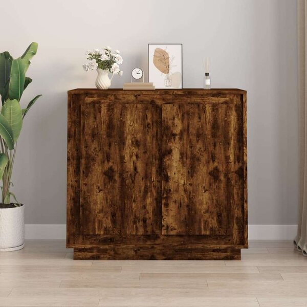 VidaXL füstös tölgy színű szerelt fa tálalószekrény 80 x 34 x 75 cm