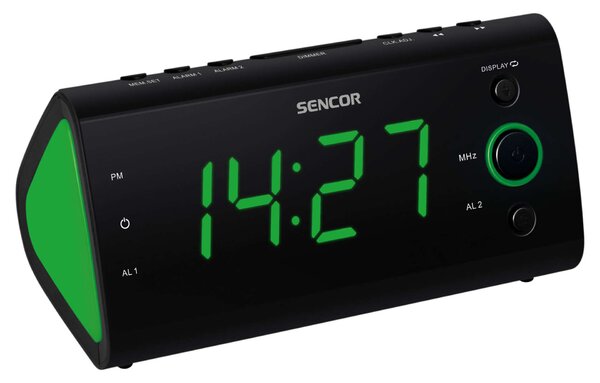 Sencor SRC 170 GN rádiós ébresztőóra, zöld