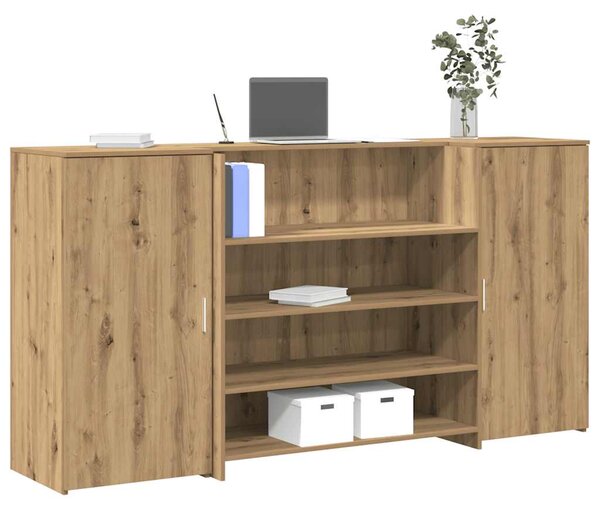 Recepciós pult kézműves tölgy 200x50x103,5 cm szerelt fa