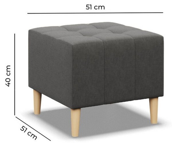OSLO kis puff (taburet) Szürke