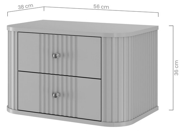 Vesper függő éjjeliszekrény készlet 56 cm - kasmír / diófa / arany fogantyúk