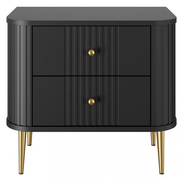Vesper éjjeliszekrény készlet 56 cm - fekete / arany lábak