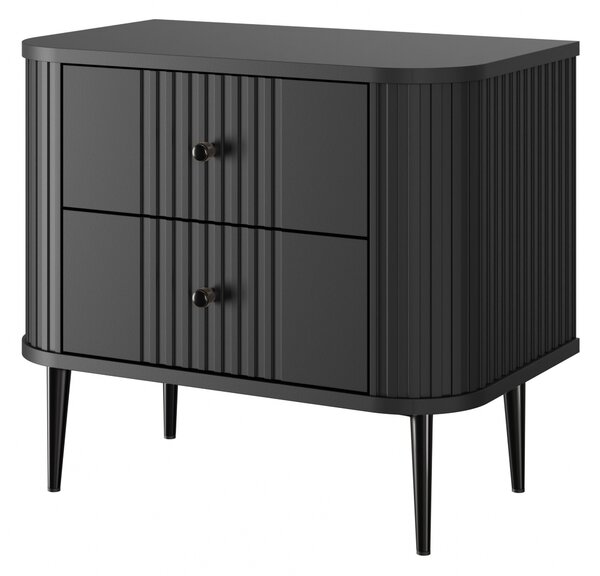 Vesper éjjeliszekrény készlet 56 cm - fekete / fekete lábak