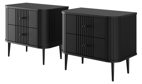 Vesper éjjeliszekrény készlet 56 cm - fekete / fekete lábak