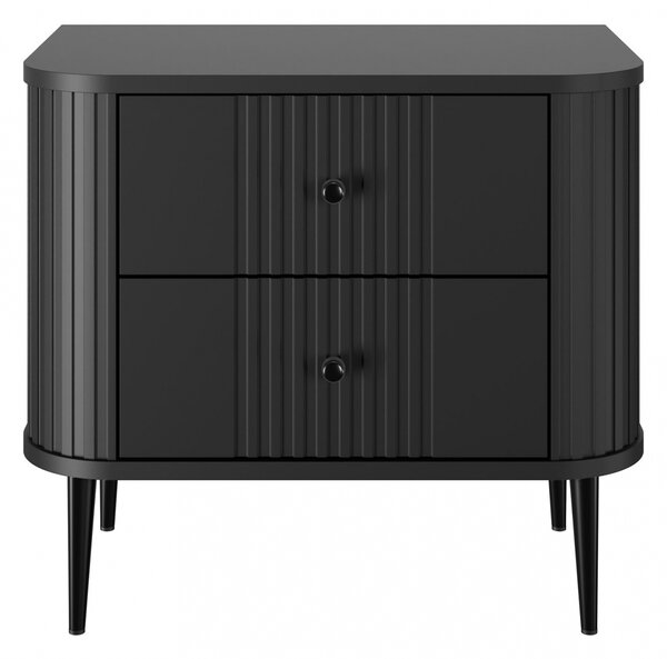 Vesper éjjeliszekrény készlet 56 cm - fekete / fekete lábak
