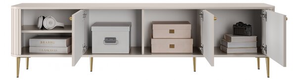 Vesper 3D TV-szekrény 187 cm - kasmír / arany színű lábak