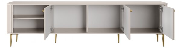 Vesper 3D TV-szekrény 187 cm - kasmír / arany színű lábak