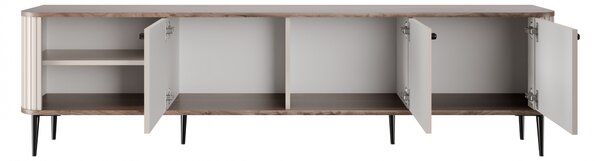 Vesper 3D TV szekrény 187 cm - kasmír / dió / fekete lábak