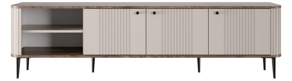 Vesper 3D TV szekrény 187 cm - kasmír / dió / fekete lábak