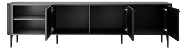 Vesper 3D TV szekrény 187 cm - fekete / fekete lábak