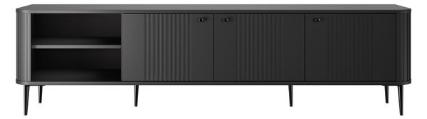 Vesper 3D TV szekrény 187 cm - fekete / fekete lábak