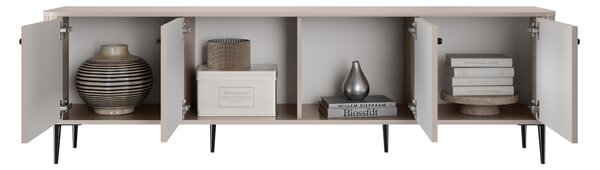 Vesper 4D TV szekrény 187 cm - kasmír / fekete lábak