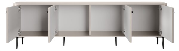 Vesper 4D TV szekrény 187 cm - kasmír / fekete lábak