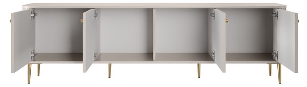 Vesper 4D TV szekrény 187 cm - kasmír / arany lábak
