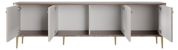 Vesper 4D TV-szekrény 187 cm - kasmír / diófa / arany lábak