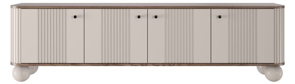 Vesper 4D TV szekrény 187 cm - kasmír / dió / fekete fogantyúk / gömb alakú lábak