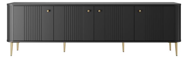 Vesper 4D TV-szekrény 187 cm - fekete / arany lábak