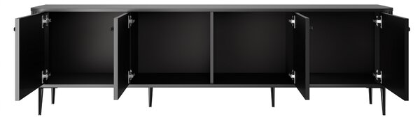 Vesper 4D TV szekrény 187 cm - fekete / fekete lábak