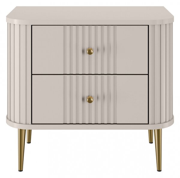 Vesper 56 cm-es éjjeliszekrény készlet - kasmír / arany lábak