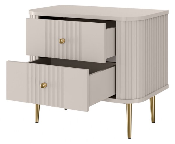 Vesper 56 cm-es éjjeliszekrény készlet - kasmír / arany lábak