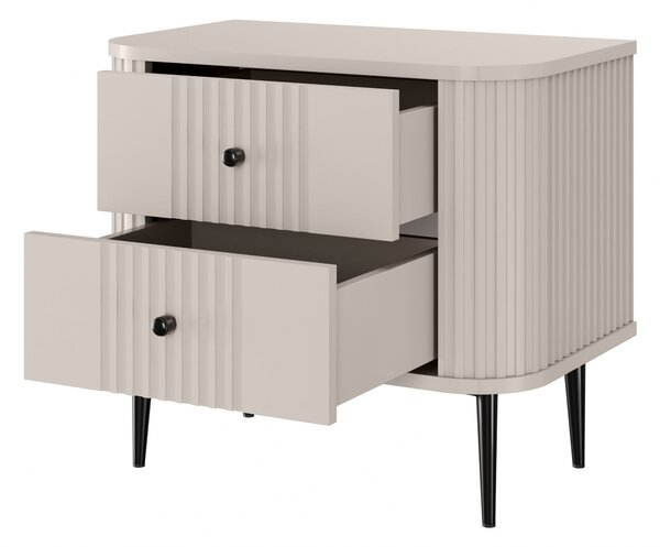 Vesper éjjeliszekrény készlet 56 cm - kasmír / fekete lábak