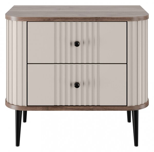 Vesper éjjeliszekrény készlet 56 cm - kasmír / diófa / fekete lábak