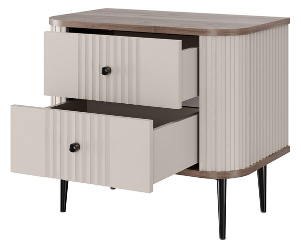 Vesper éjjeliszekrény készlet 56 cm - kasmír / diófa / fekete lábak