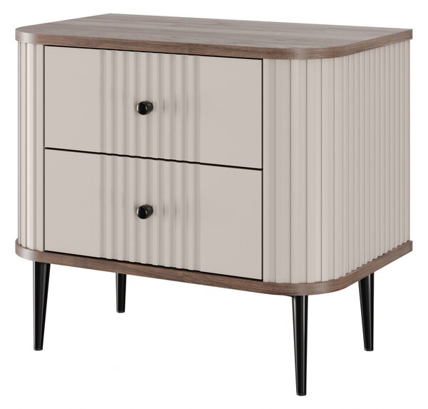 Vesper éjjeliszekrény készlet 56 cm - kasmír / diófa / fekete lábak