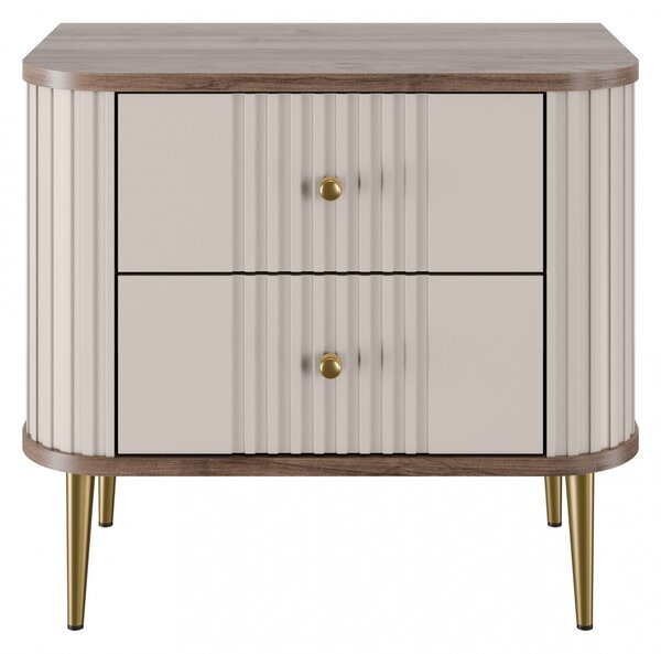 Vesper éjjeliszekrény készlet 56 cm - kasmír / dió / arany lábak