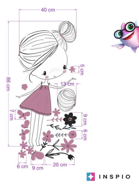 INSPIO - átragasztható textil matrica - INSPIO tündér pasztell színben