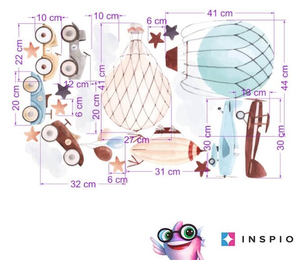 INSPIO - átragasztható textil matrica - Járművek - falmatrica