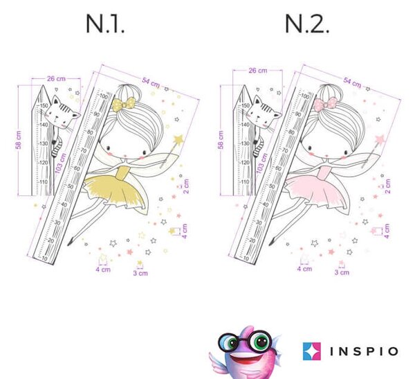 INSPIO - átragasztható textil matrica - INSPIO magasságmérő - Tündér