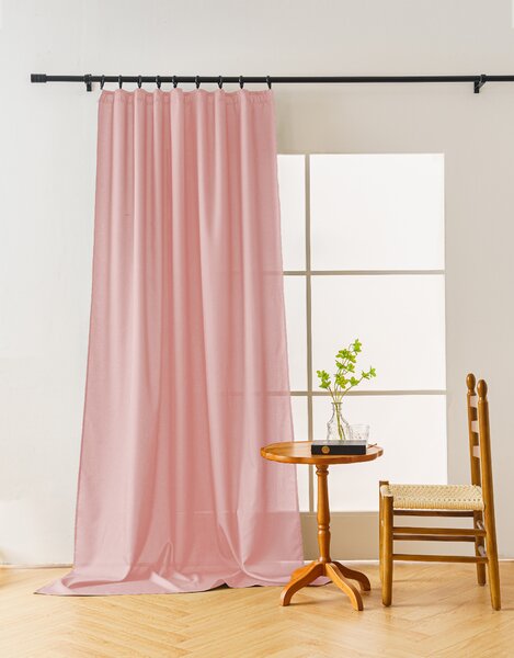 OXFORD LIGHT rózsaszín függöny 140x250 cm Felfüggesztés: Hullámos sínszalag