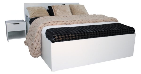 EBONY ágy + ágyrács AJÁNDÉK, 160x200, fehér