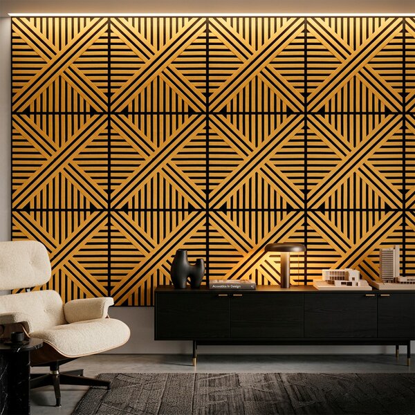 Akusztikus falpanel Deco VI bambusz hatású 60x60x1,8 cm