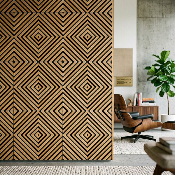 Akusztikus falpanel Deco XI bambusz hatású 60x60x1,8 cm