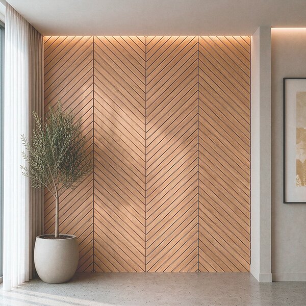 Akusztikus falpanel Deco I bambusz hatású 260x60x1,8 cm