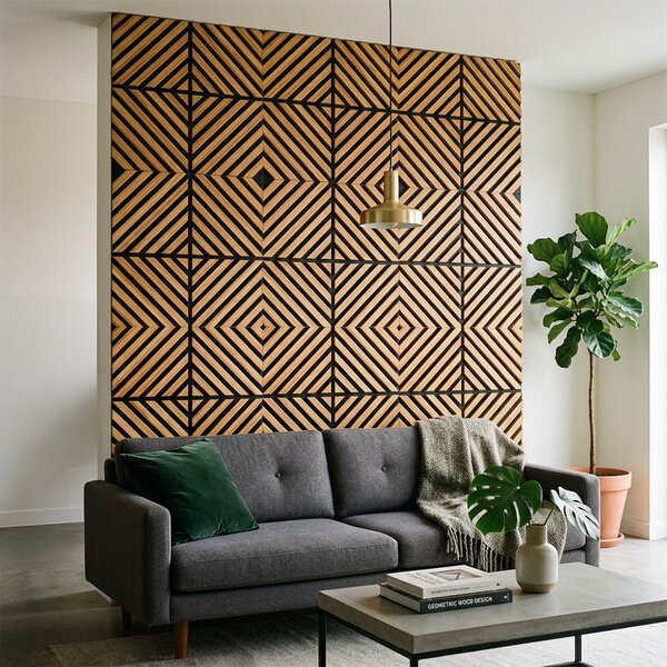 Akusztikus falpanel Deco IX bambusz hatású 60x60x1,8 cm