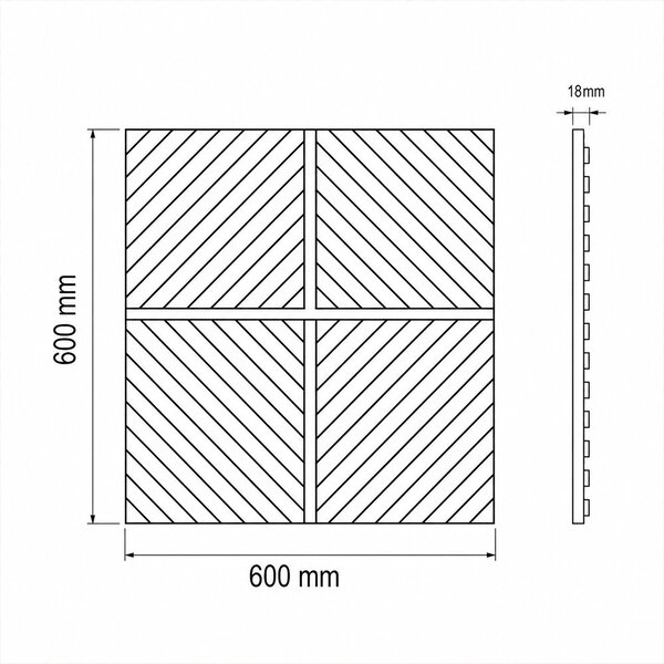Akusztikus falpanel Deco IX olajos tölgy hatású 60x60x1,8 cm