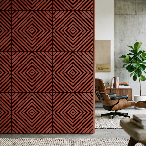 Akusztikus falpanel Deco XI dió hatású 60x60x1,8 cm