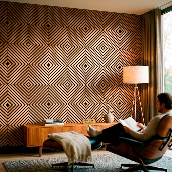 Akusztikus falpanel Deco IV bambusz hatású 60x60x1,8 cm
