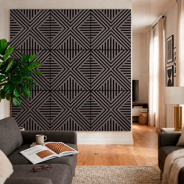 Akusztikus falpanel Deco VII olajos tölgy hatású 60x60x1,8 cm