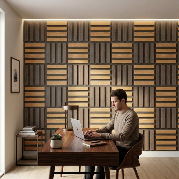 Akusztikus falpanel Deco X olajos tölgy hatású 60x60x1,8 cm